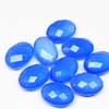 Natural Blue Chalcedony Faceted Oval Beads Sold per 1 beads and sizes 25mm x 15mm approx..Chalcedony is a cryptocrystalline variety of quartz. Comes in many colors such as blue, pink, aqua. Also known to lower negative energy for healing purposes. 